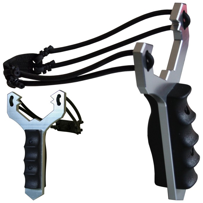 Power slingshot Silver sling made of metal